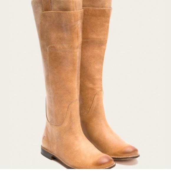 Frye Womens Paige Tall Riding Boots Weathered Distressed Burnished Tan Size 6.5 - Picture 3 of 16